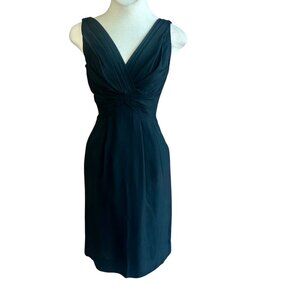 Vintage 50s 60s Black V Neck Cocktail Dress Meo of California